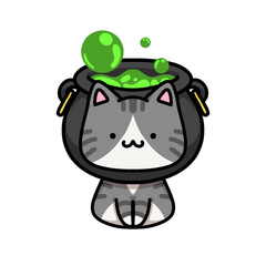[Halloween Edition] Cauldron - Tabby cat