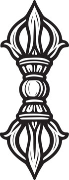 tattoo design of dorje symbol in black and white