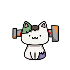 [Halloween Edition] Frankenstein - White cat