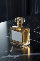 
Smooth perfume bottle mockup with elegant light