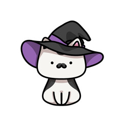 [Halloween Edition] Witch hat - Mustache cat