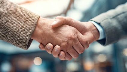 Close-up business handshake