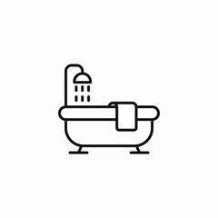 bathtub with shower icon sign vector