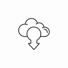 cloud download arrow icon sign vector