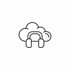 cloud audio streaming icon sign vector