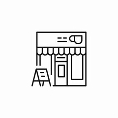 coffee shop storefront icon sign vector