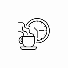 coffee time clock icon sign vector