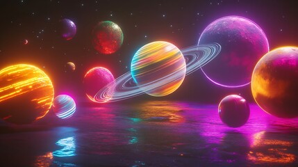 Stunning galaxy design with light trails and stars photo