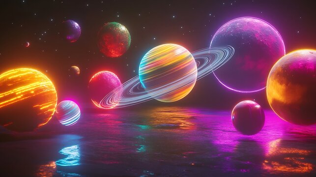 Stunning galaxy design with light trails and stars photo