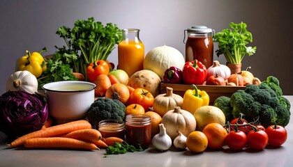 Fresh Vegetable Soup Ingredients.