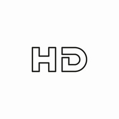 hd high definition icon sign vector