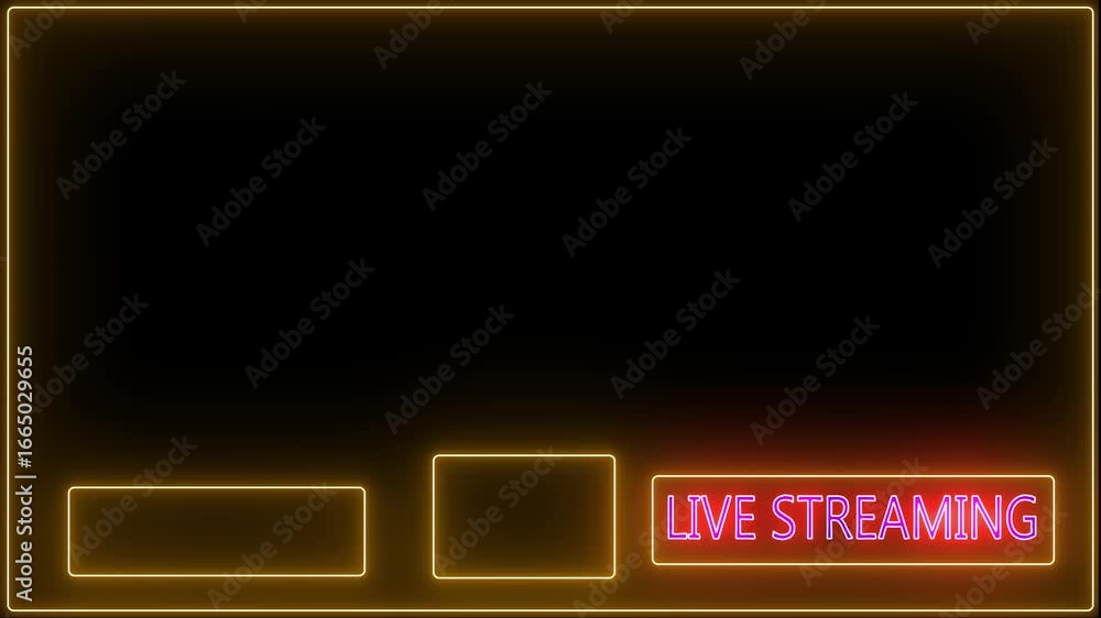 Poster interface live looping modern sign social streaming template motion neon stream overlay, live stream