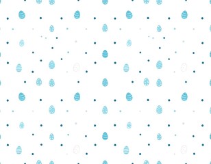 Delicate pastel blue Easter egg pattern on white