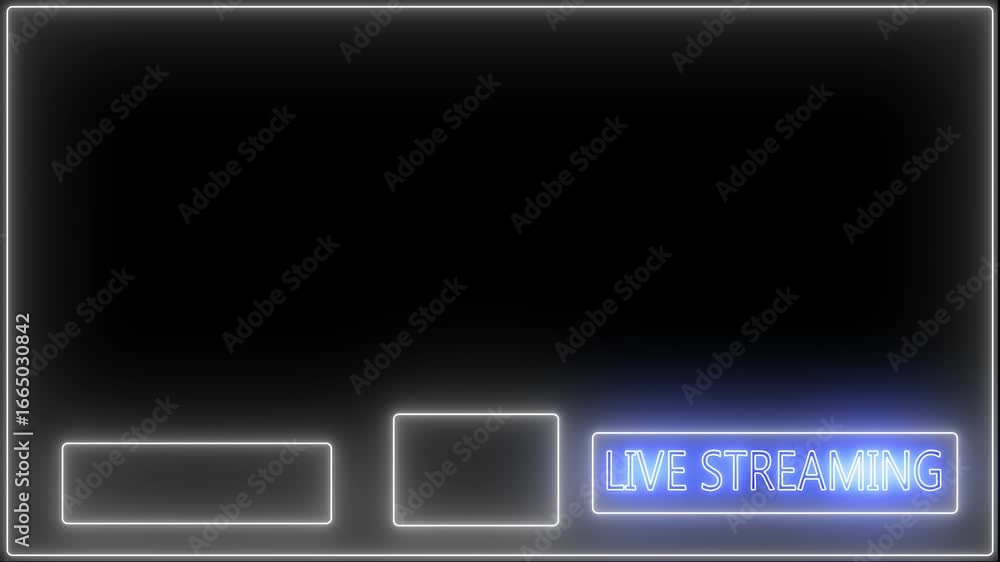 Poster interface live looping modern sign social streaming template motion neon stream overlay, live stream