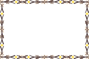 Unique Black and Yellow Frame, Photo Frame, Unique Border Frame with White Background, Unique Frame