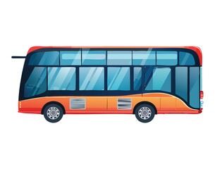 A red and orange city bus, a clean and professional illustration of public transport for urban themes
