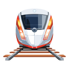 Front view of a sleek and modern high-speed train, a perfect illustration for themes of travel and technology  © firstcolor
