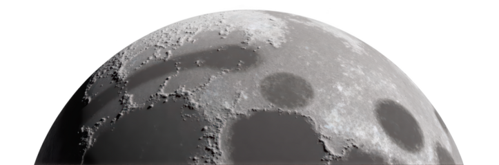 Detailed view of moon surface showcasing craters, textures, and shadows, evoking sense of wonder and exploration