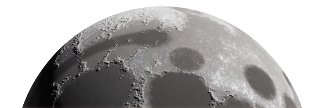 Detailed view of moon surface showcasing craters, textures, and shadows, evoking sense of wonder and exploration