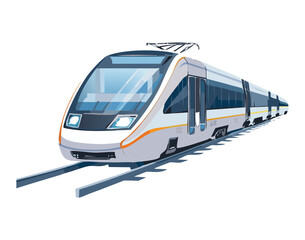 Naklejka premium A futuristic and modern high-speed bullet train on a rail, a sleek and fast representation of future transport 
