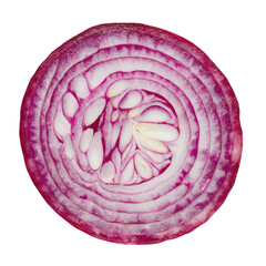 Obraz premium A sliced red onion top on transparent background