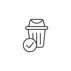 approved trash can icon sign vector