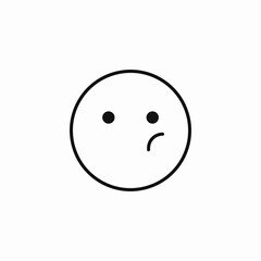 confused face emoji icon sign vector