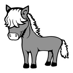 Horse Bob Cut Hairstyle Pony Foal Cute Cartoon Fun