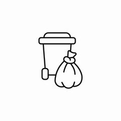 full garbage bin icon sign vector