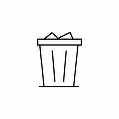 full trash can icon sign vector