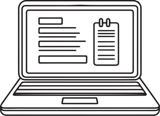 laptop line art