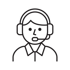 Call Center Operator Icon. Customer Support Agent