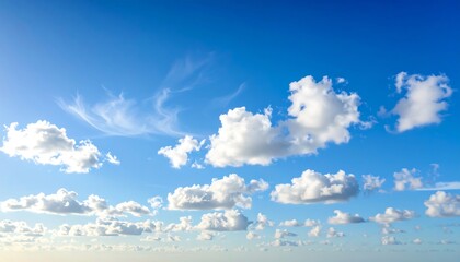 Blue Sky with White Cloudscape.