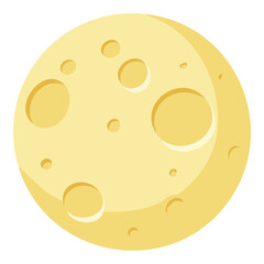 Simple and clean illustration of the full moon with a subtle texture, a minimalist and elegant element for various designs.
