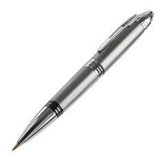 Naklejka premium Futuristic Metallic Ballpoint Pen in 3D – Isolate on Transparent White Background