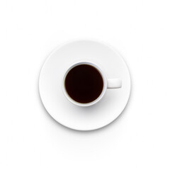 Coffee Cup Top View Isolated on White Background