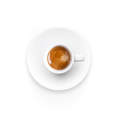 Coffee Cup Top View Isolated on White Background