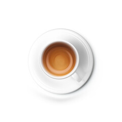 Coffee Cup Top View Isolated on White Background