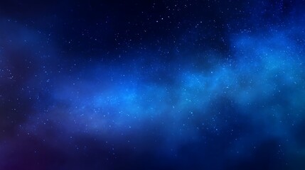 Naklejka premium Exploring the vast and beautiful blue and purple nebula filled with countless twinkling stars in deep space