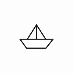 origami paper boat icon sign vector