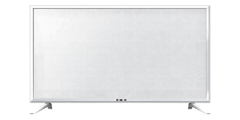 Obraz premium White flat-screen television with blank screen