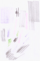 Pastel abstract masks in different shapes on white paper