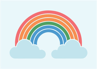 Rainbow on clouds Vector design