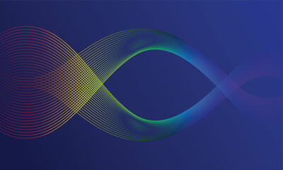 Abstract blue background with colorful waves