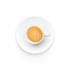 Coffee Cup Top View Isolated on White Background