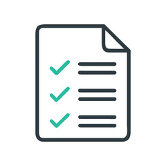 Completed Checklist Icon Form with Green Checkmarks and Items