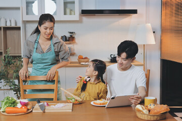 Family spends their free time together