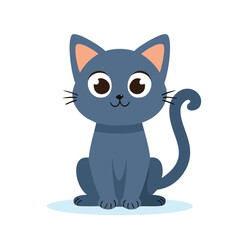 Cute gray cat with big eyes and pink ears kitten animal