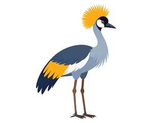 Obraz premium Detailed illustration of a Grey Crowned Crane