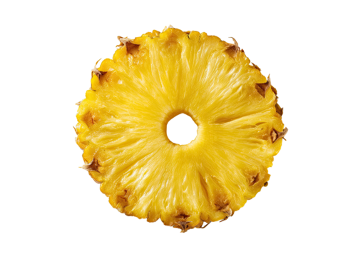 Close-up of a round pineapple slice
